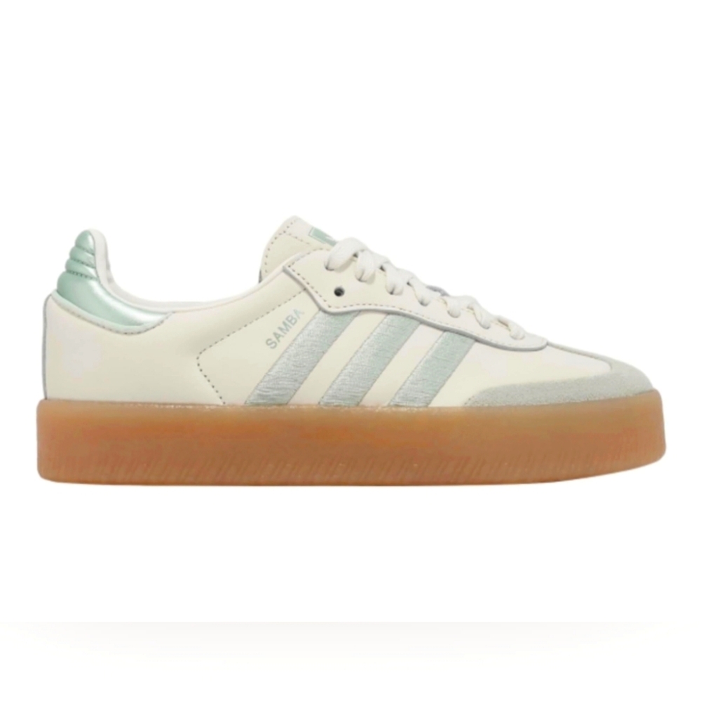 adidas Samba Platform Sneakers in Cream, Light Green and Gum